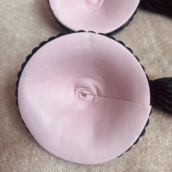 NWT AGENT PROVOCATEUR BLACK SEQUIN NIPPLE COVERS / PASTIES WITH BLACK TASSELS - Picture 5 of 8